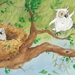 Bilderwelten Tableau déco Le bébé hibou - Toile / Épicéa massif - Multicolore - 30 x 45 cm -Décorations murales enfant Soldes 1000177175 190625 08413700006 GALLERYIMAGES P000000001000177175