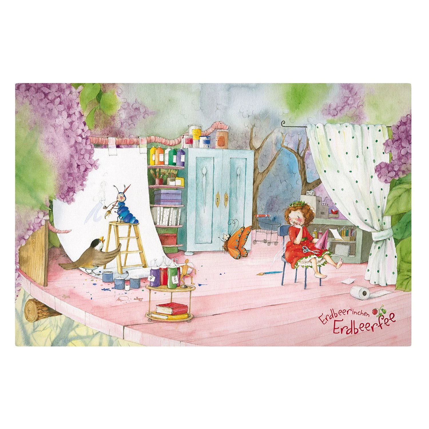 Bilderwelten Tableau déco La fée des fraises I - Toile / Épicéa massif - Multicolore - 60 x 40 cm 1 Bilderwelten Tableau déco La fée des fraises I - Toile / Épicéa massif - Multicolore - 60 x 40 cm