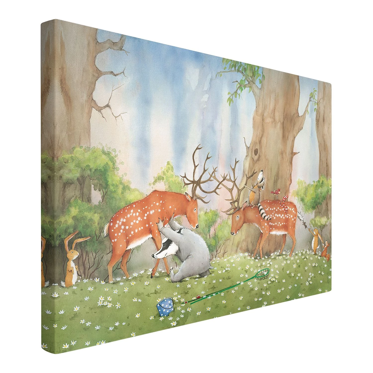 Bilderwelten Tableau déco Wassili aide un cerf - Toile / Épicéa massif - Multicolore - 60 x 40 cm 4 Bilderwelten Tableau déco Wassili aide un cerf - Toile / Épicéa massif - Multicolore - 60 x 40 cm – Image 4