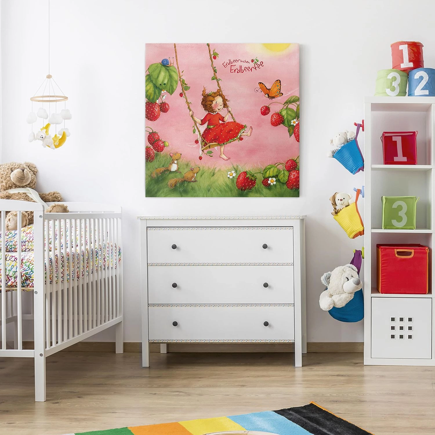 Bilderwelten Tableau déco La fée des fraises II - Toile / Épicéa massif - Multicolore - 70 x 70 cm 2 Bilderwelten Tableau déco La fée des fraises II - Toile / Épicéa massif - Multicolore - 70 x 70 cm – Image 2