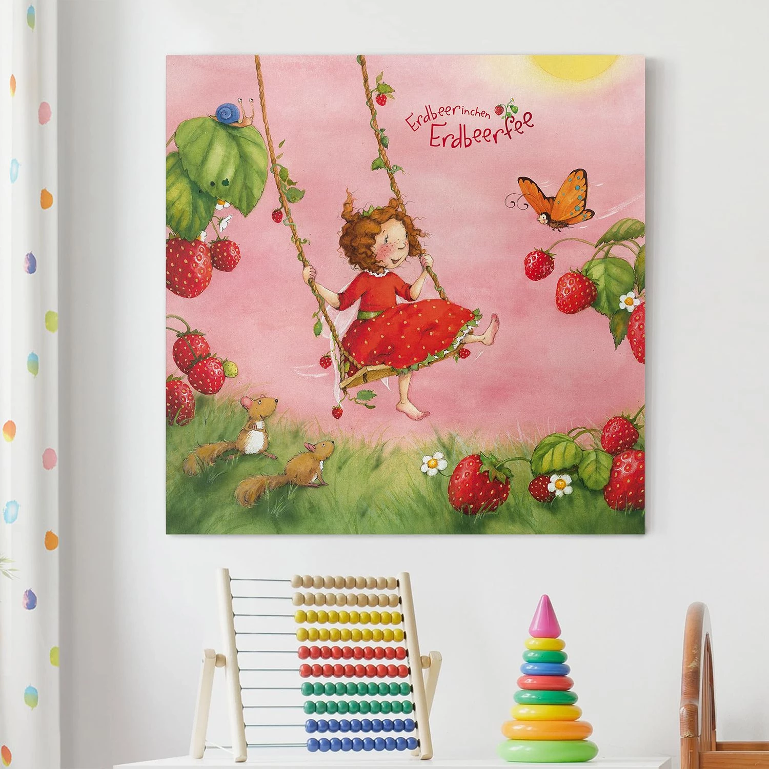 Bilderwelten Tableau déco La fée des fraises II - Toile / Épicéa massif - Multicolore - 70 x 70 cm 3 Bilderwelten Tableau déco La fée des fraises II - Toile / Épicéa massif - Multicolore - 70 x 70 cm – Image 3