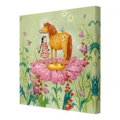 Bilderwelten Tableau déco poney magique - Toile / Épicéa massif - Multicolore - 30 x 30 cm -Décorations murales enfant Soldes 1000177494 190624 16412700737 GALLERYIMAGES P000000001000177494