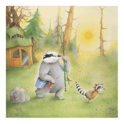 Bilderwelten Tableau déco Wassili et Sibelius I - Toile / Épicéa massif - Multicolore - 30 x 30 cm