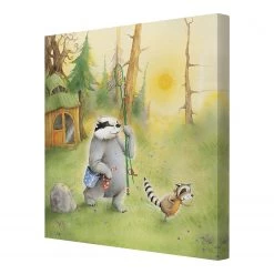 Bilderwelten Tableau déco Wassili et Sibelius I - Toile / Épicéa massif - Multicolore - 30 x 30 cm -Décorations murales enfant Soldes 1000177525 190624 16415200921 GALLERYIMAGES P000000001000177525