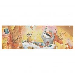 Bilderwelten Tableau déco Un festin pour Wassili - Toile / Épicéa massif - Multicolore - 90 x 30 cm