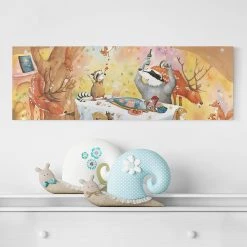 Bilderwelten Tableau déco Un festin pour Wassili - Toile / Épicéa massif - Multicolore - 90 x 30 cm -Décorations murales enfant Soldes 1000177578 190624 16422601225 MOOD GALLERYIMAGES P000000001000177578 mood