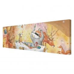 Bilderwelten Tableau déco Un festin pour Wassili - Toile / Épicéa massif - Multicolore - 90 x 30 cm -Décorations murales enfant Soldes 1000177578 190624 16422601227 GALLERYIMAGES P000000001000177578