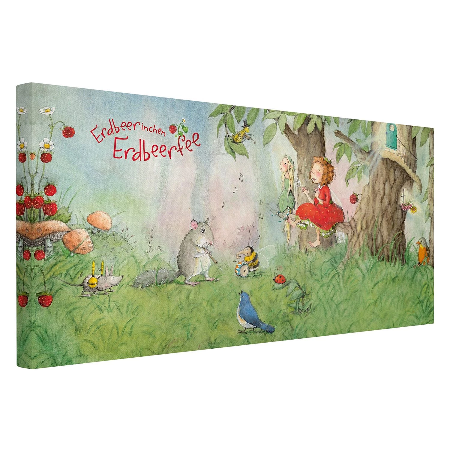 Bilderwelten Tableau déco La fée des fraises V - Toile / Épicéa massif - Multicolore - 100 x 50 cm 4 Bilderwelten Tableau déco La fée des fraises V - Toile / Épicéa massif - Multicolore - 100 x 50 cm – Image 4