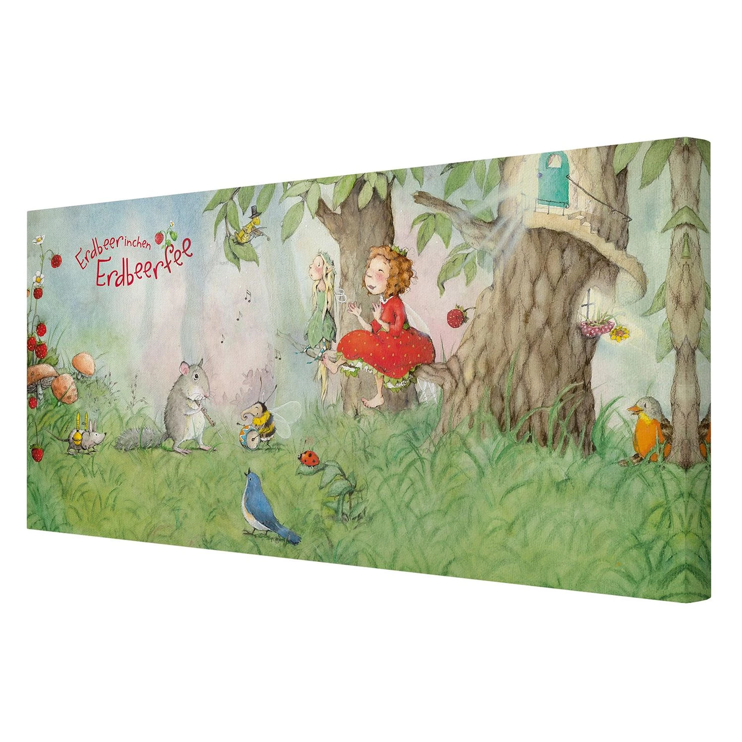 Bilderwelten Tableau déco La fée des fraises V - Toile / Épicéa massif - Multicolore - 100 x 50 cm 5 Bilderwelten Tableau déco La fée des fraises V - Toile / Épicéa massif - Multicolore - 100 x 50 cm – Image 5