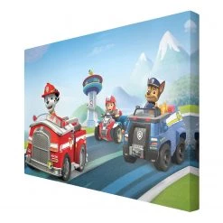 Bilderwelten Tableau déco Paw Patrol - Toile / Épicéa massif - Multicolore - 60 x 40 cm -Décorations murales enfant Soldes 1000177703 190624 16432501655 GALLERYIMAGES P000000001000177703