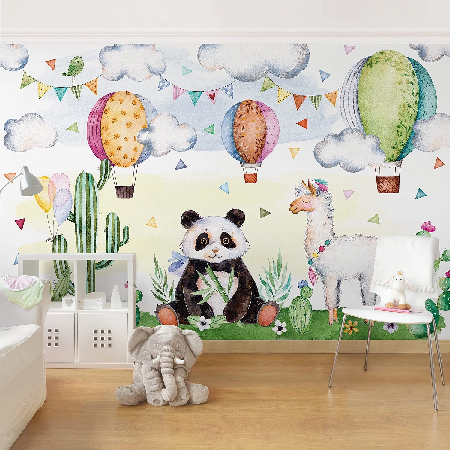 Bilderwelten Papier peint panda et lama - Papier peint - 384 x 255 cm 2 Bilderwelten Papier peint panda et lama - Papier peint - 384 x 255 cm – Image 2
