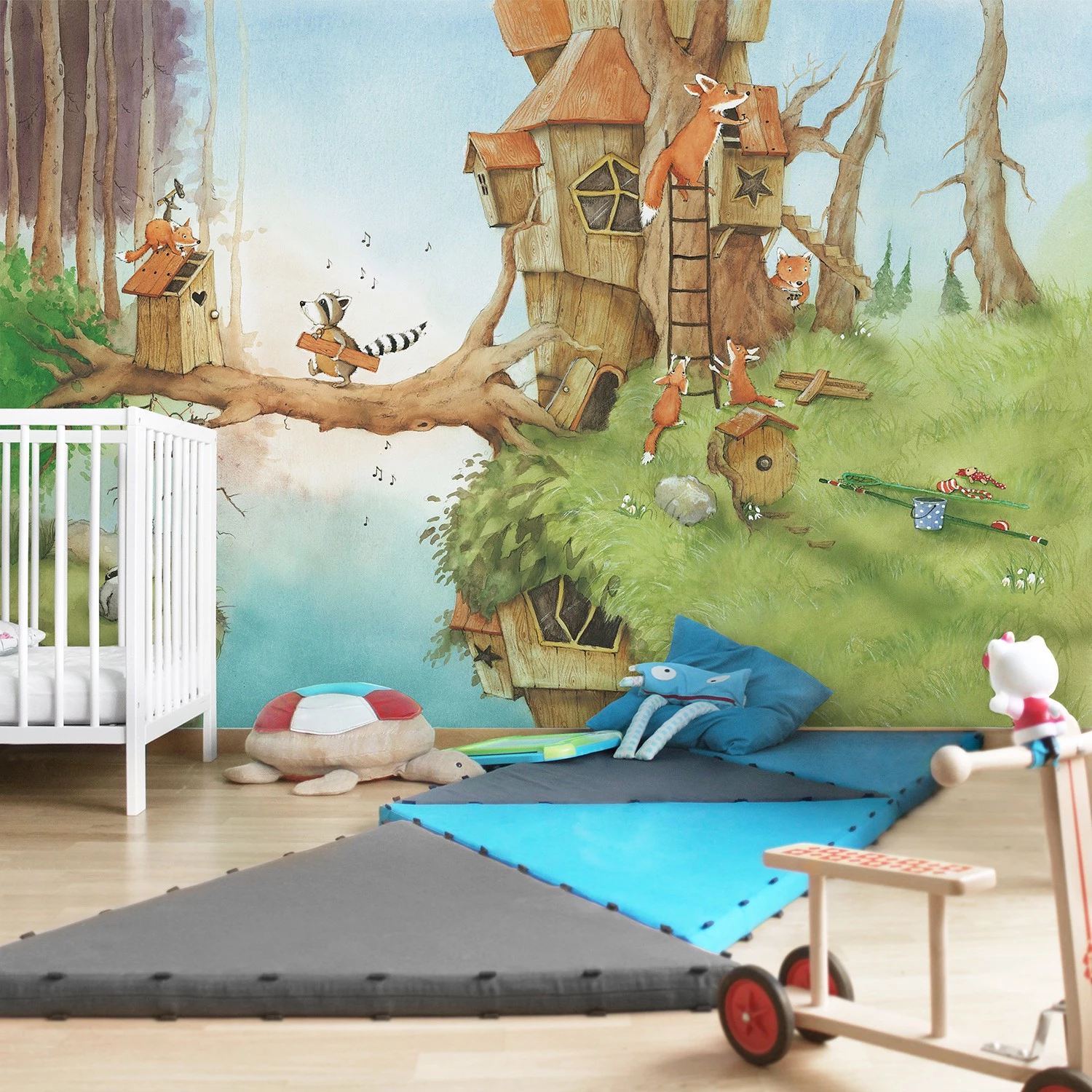 Bilderwelten Papier peint Wassili & la famille renard - Papier peint - 288 x 190 cm 2 Bilderwelten Papier peint Wassili & la famille renard - Papier peint - 288 x 190 cm – Image 2