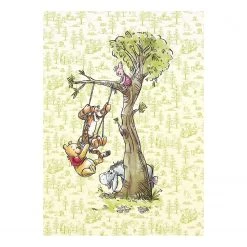 Komar Papier peint intissé Winnie l’Ourson II - Intissé - Jaune / Marron