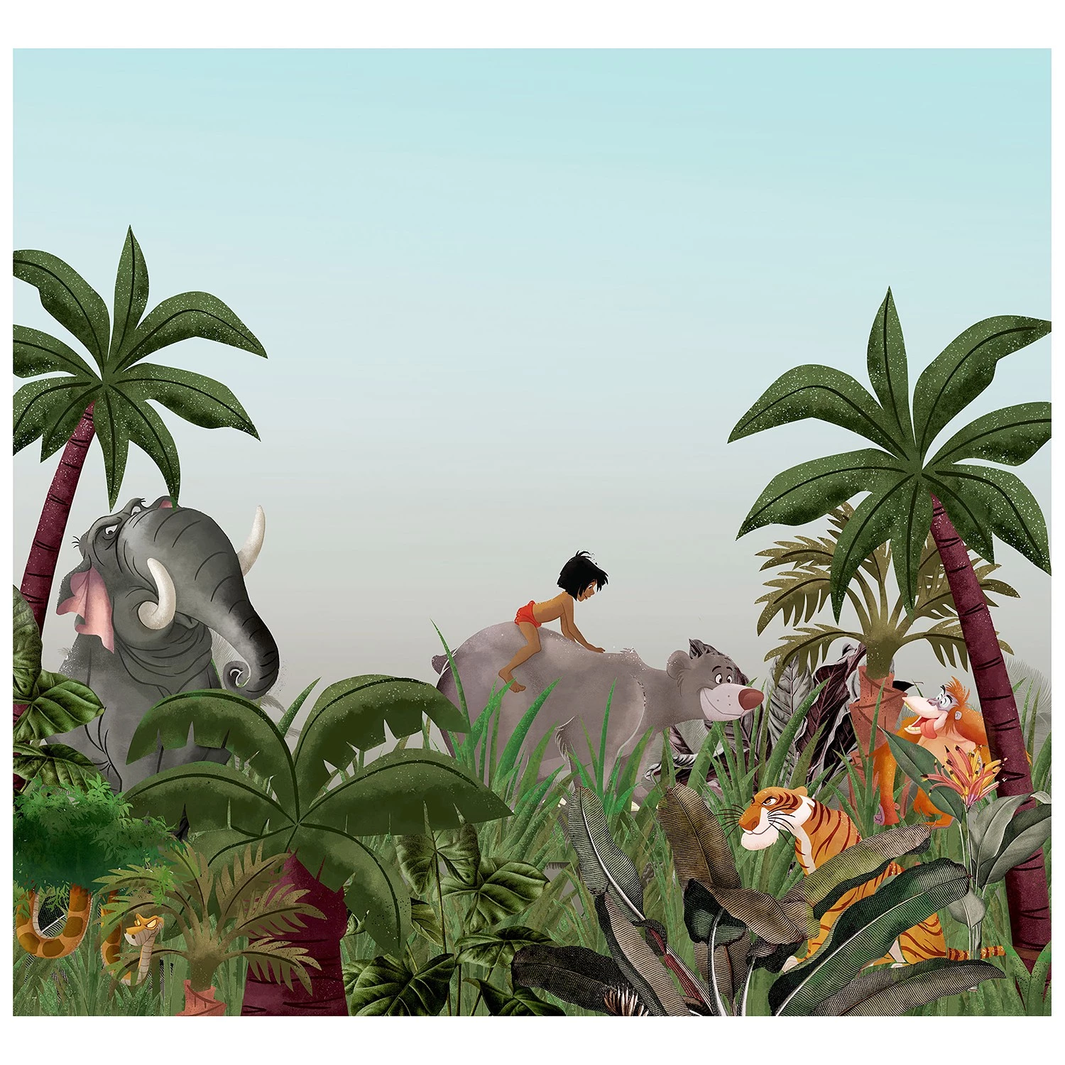 Komar Papier peint intissé Jungle Book - Intissé - Vert / Bleu 1 Komar Papier peint intissé Jungle Book - Intissé - Vert / Bleu