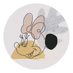Komar Papier peint intissé Minnie Line Art - Intissé - Multicolore