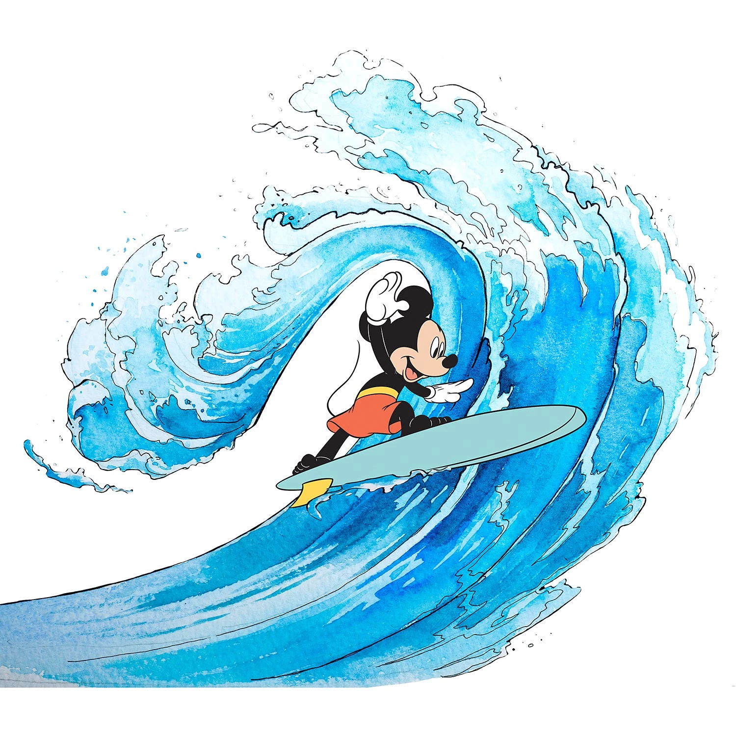 Komar Papier peint intissé Mickey Surfing - Intissé - Bleu 1 Komar Papier peint intissé Mickey Surfing - Intissé - Bleu