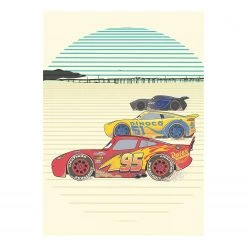 Komar Papier peint intissé Cars Stream Lines - Intissé - Multicolore