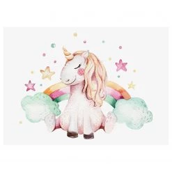 A.S. Création Tableau déco Dreaming Unicorn - Polyester PVC / Épicéa - Blanc / Rose