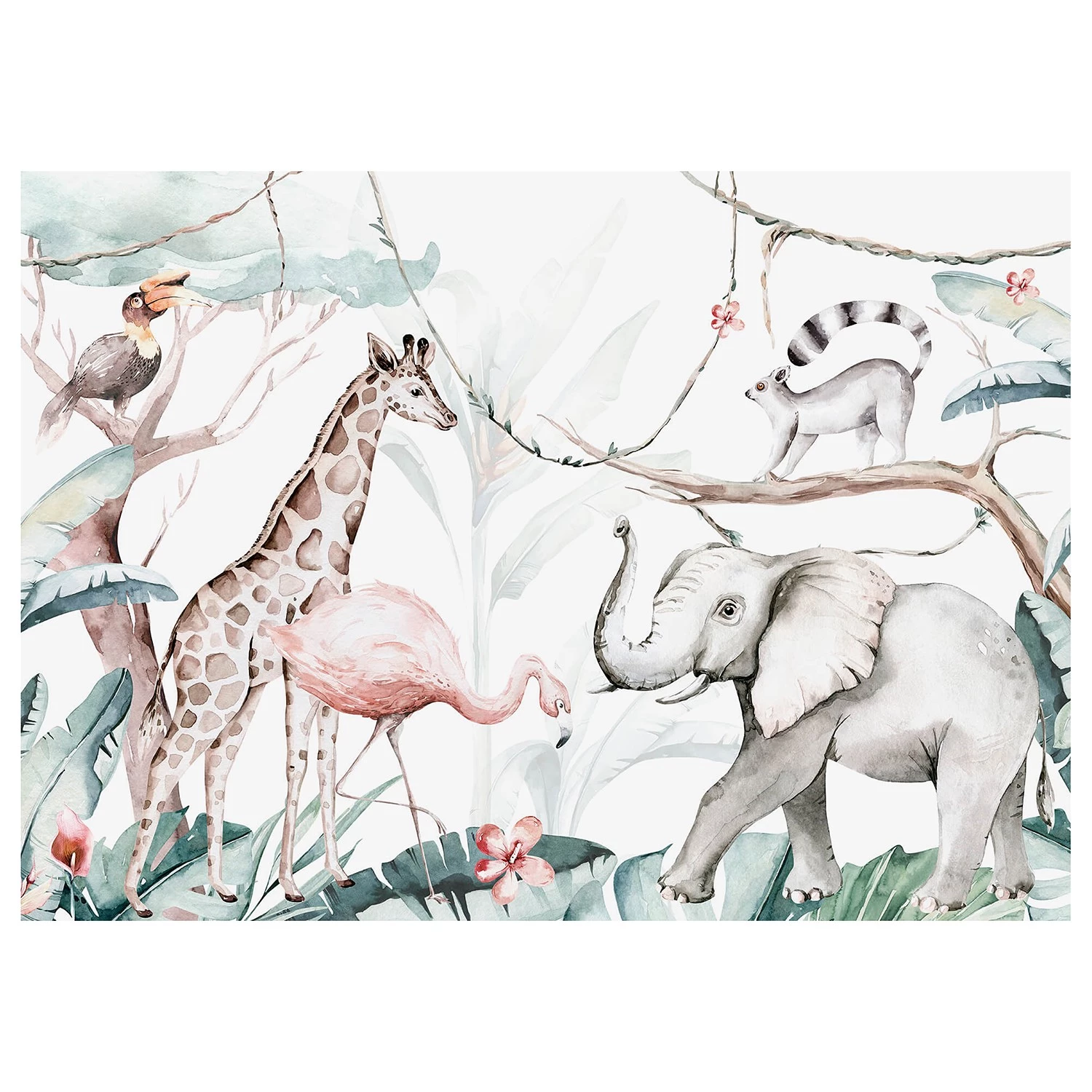 A.S. Création Impression sur toile Animals Jungle - Polyester PVC / Épicéa - Marron / Beige 1 A.S. Création Impression sur toile Animals Jungle - Polyester PVC / Épicéa - Marron / Beige