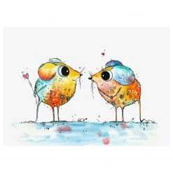 A.S. Création Impression sur toile Cute Mice - Polyester PVC / Épicéa - Bleu / Jaune