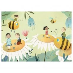 A.S. Création Impression sur toile Honey Bees - Polyester PVC / Épicéa - Jaune / Noir