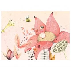 A.S. Création Impression sur toile Thumbelina - Polyester PVC / Épicéa - Beige / Rose