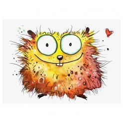 A.S. Création Impression sur toile Happy Hamster - Polyester PVC / Épicéa - Beige / Orange