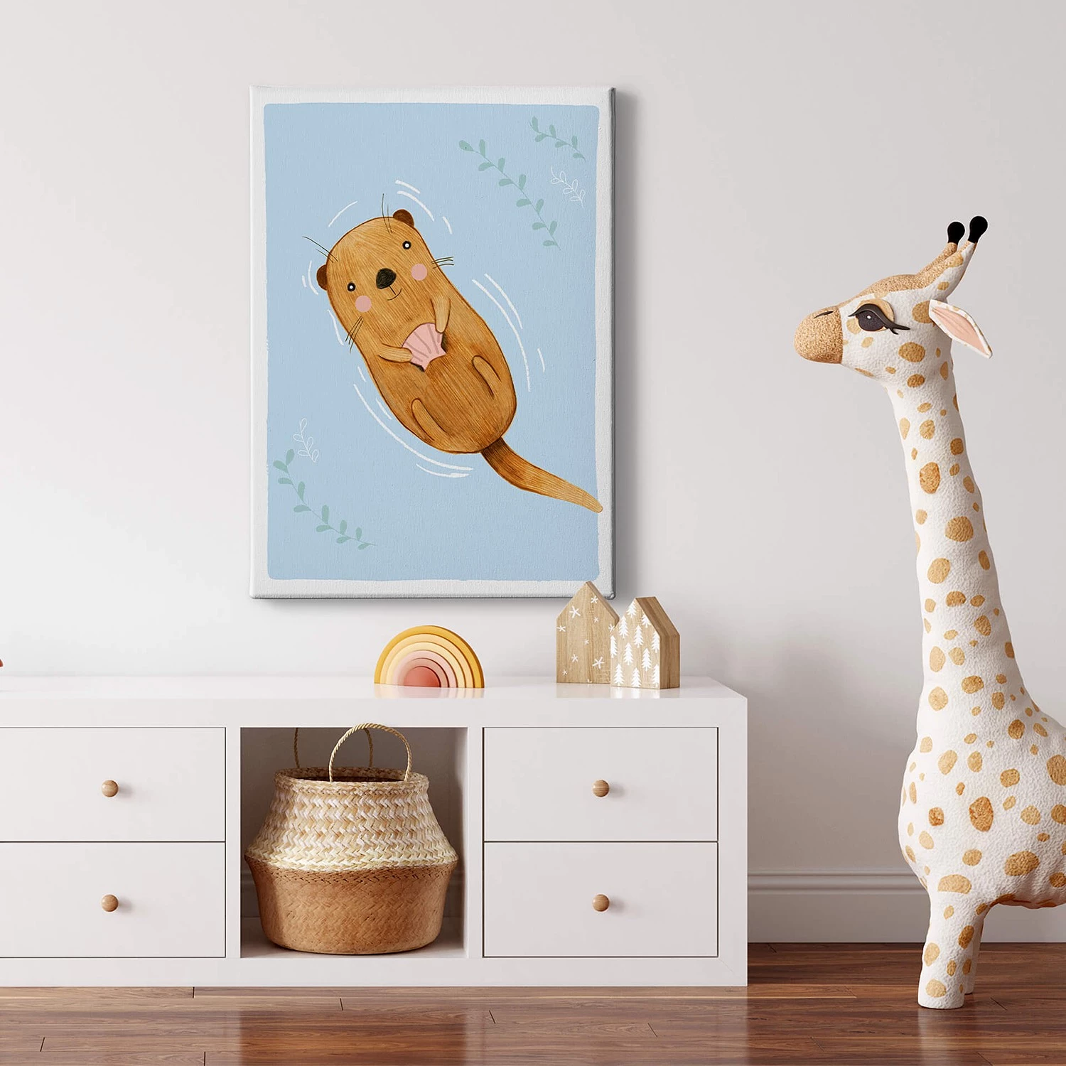 A.S. Création Impression sur toile Loutre - Polyester PVC / Épicéa - Marron / Bleu 2 A.S. Création Impression sur toile Loutre - Polyester PVC / Épicéa - Marron / Bleu – Image 2