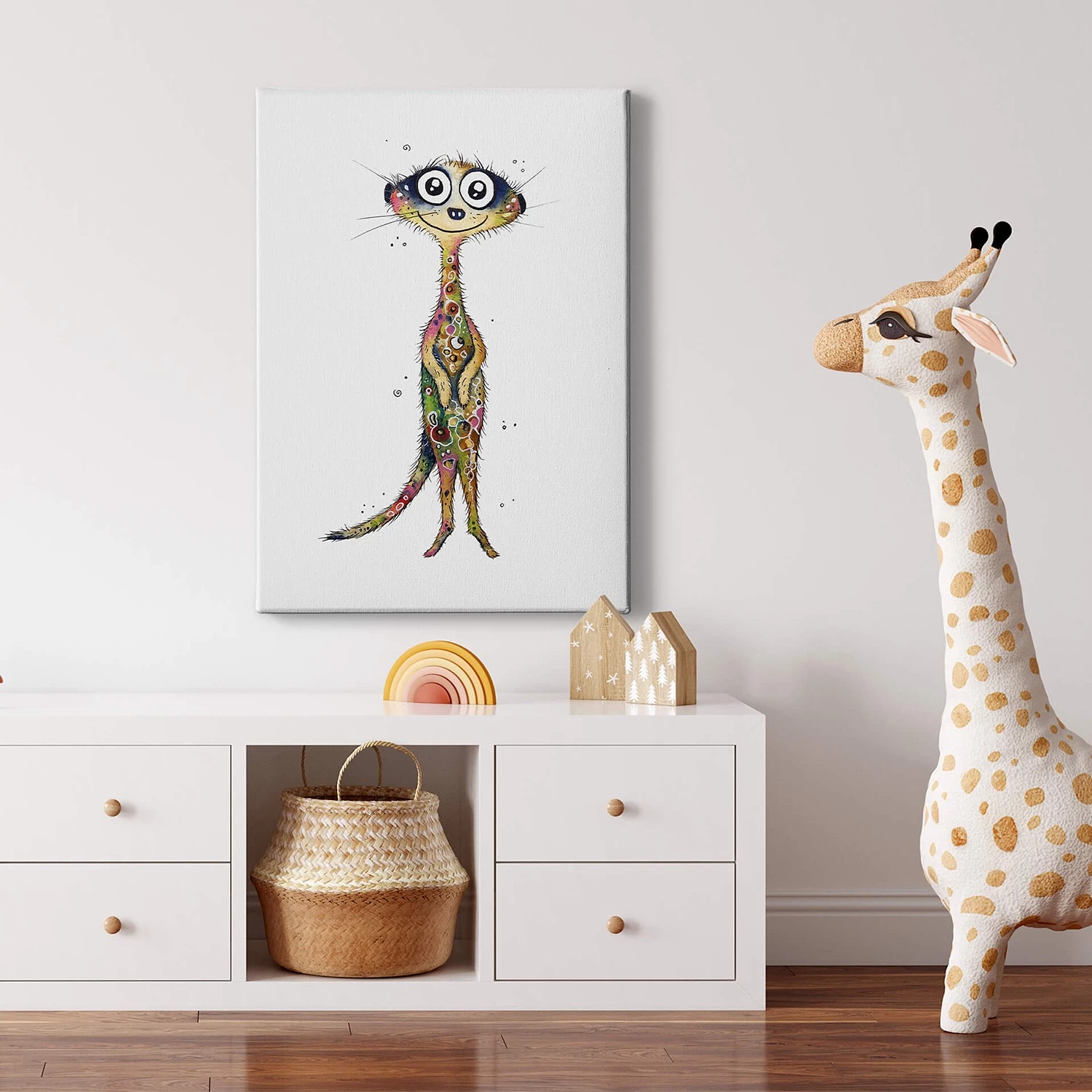 A.S. Création Impression sur toile Suricate - Polyester PVC / Épicéa - Vert / Orange 2 A.S. Création Impression sur toile Suricate - Polyester PVC / Épicéa - Vert / Orange – Image 2