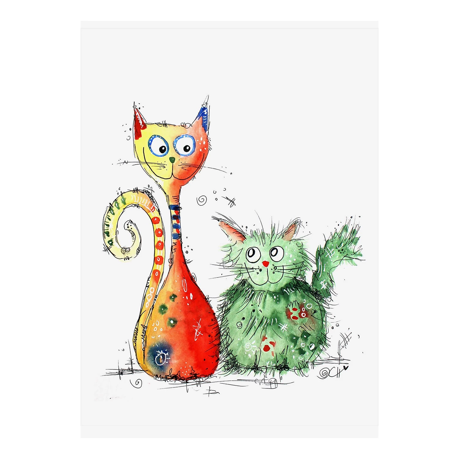 A.S. Création Impression sur toile Best Friends - Polyester PVC / Épicéa - Vert / Orange 1 A.S. Création Impression sur toile Best Friends - Polyester PVC / Épicéa - Vert / Orange