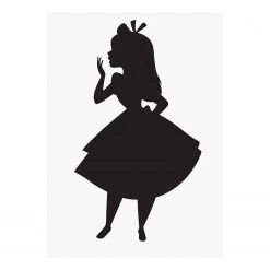 Komar Tableau déco Alice Silhouette - Noir / Blanc - Papier - 50 x 70 cm