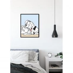 Komar Tableau déco 101 Dalmatiner Cuddle - Bleu / Blanc - Papier - 50 x 70 cm -Décorations murales enfant Soldes 1000325991 220125 1504280020 MOOD DETAILS P000000001000325991 mood