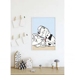Komar Tableau déco 101 Dalmatiner Cuddle - Bleu / Blanc - Papier - 50 x 70 cm -Décorations murales enfant Soldes 1000325991 220125 1504290022 MOOD DETAILS P000000001000325991 mood