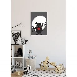 Komar Tableau déco Alice Rabbit - Noir / Blanc - Papier - 50 x 70 cm -Décorations murales enfant Soldes 1000325992 220125 1504290022 MOOD DETAILS P000000001000325992 mood
