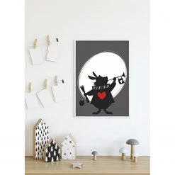 Komar Tableau déco Alice Rabbit - Noir / Blanc - Papier - 50 x 70 cm -Décorations murales enfant Soldes 1000325992 220125 1504300020 MOOD DETAILS P000000001000325992 mood