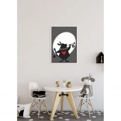 Komar Tableau déco Alice Rabbit - Noir / Blanc - Papier - 50 x 70 cm -Décorations murales enfant Soldes 1000325992 220125 1504300021 MOOD DETAILS P000000001000325992 mood