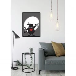Komar Tableau déco Alice Rabbit - Noir / Blanc - Papier - 50 x 70 cm -Décorations murales enfant Soldes 1000325992 220125 1504300024 MOOD DETAILS P000000001000325992 mood