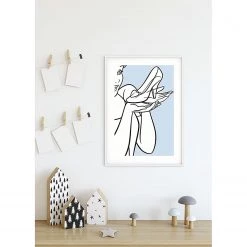 Komar Tableau déco Cinderella Glass Shoe - Bleu / Blanc - Papier - 50 x 70 cm -Décorations murales enfant Soldes 1000325994 220125 1504300021 MOOD DETAILS P000000001000325994 mood