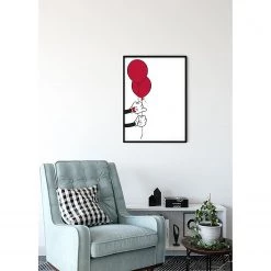 Komar Tableau déco Mickey Mouse Balloon - Blanc / Rouge - Papier - 50 x 70 cm -Décorations murales enfant Soldes 1000326003 220125 1504310020 MOOD DETAILS P000000001000326003 mood