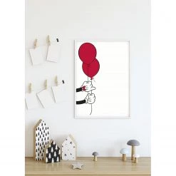 Komar Tableau déco Mickey Mouse Balloon - Blanc / Rouge - Papier - 50 x 70 cm -Décorations murales enfant Soldes 1000326003 220125 1504310022 MOOD DETAILS P000000001000326003 mood