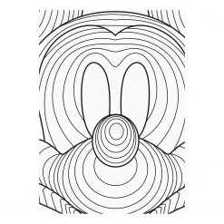 Komar Tableau déco Mickey Mouse Lines - Noir / Blanc - Papier - 50 x 70 cm