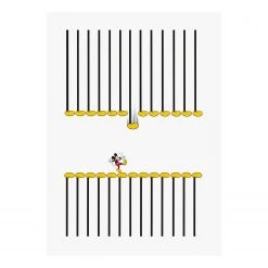 Komar Tableau déco Mickey Mouse Footlines - Noir / Blanc - Papier - 50 x 70 cm