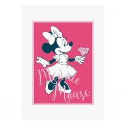 Komar Tableau déco Minnie Mouse Girlie - Rouge / Blanc - Papier - 50 x 70 cm