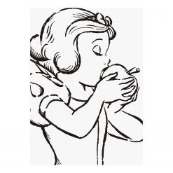 Komar Tableau déco Snow White Apple Bite white - Noir / Blanc - Papier - 50 x 70 cm