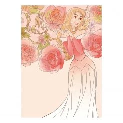 Komar Tableau déco Sleeping Beauty Roses - Multicolore - Papier - 50 x 70 cm