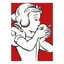 Komar Tableau déco Snow White Apple Bite red - Rouge / Blanc - Papier - 50 x 70 cm