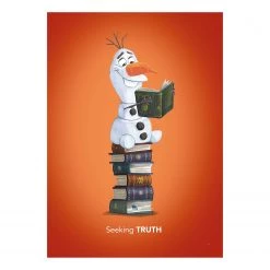 Komar Tableau déco Frozen Olaf Reading - Multicolore - Papier - 50 x 70 cm